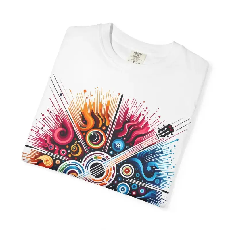 Colorful Musical Vibes Unisex Garment Dyed t Shirt