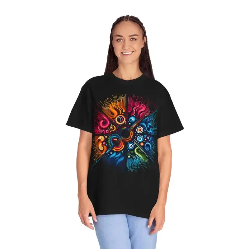 Colorful Musical Vibes Unisex Garment Dyed t Shirt