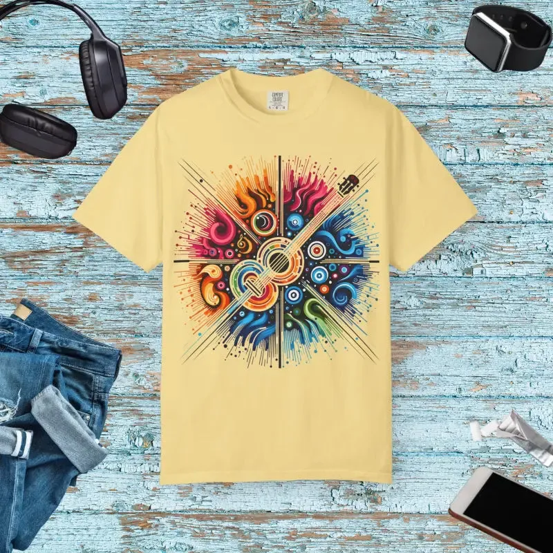 Colorful Musical Vibes Unisex Garment Dyed t Shirt