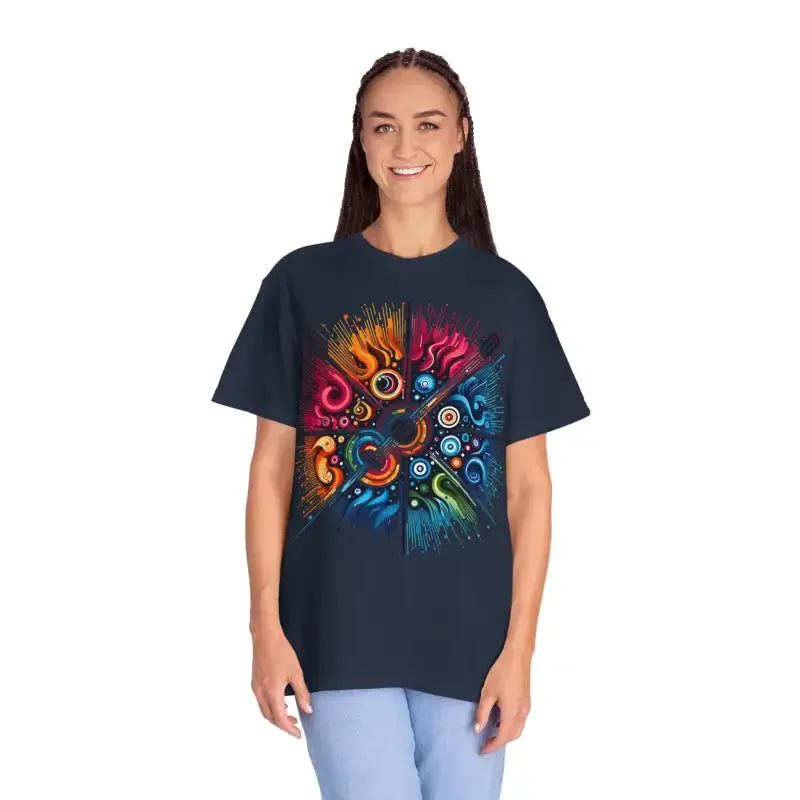 Colorful Musical Vibes Unisex Garment Dyed t Shirt