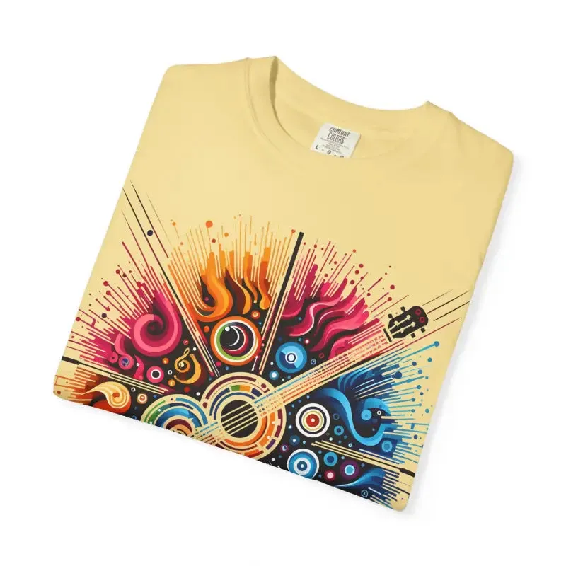Colorful Musical Vibes Unisex Garment Dyed t Shirt