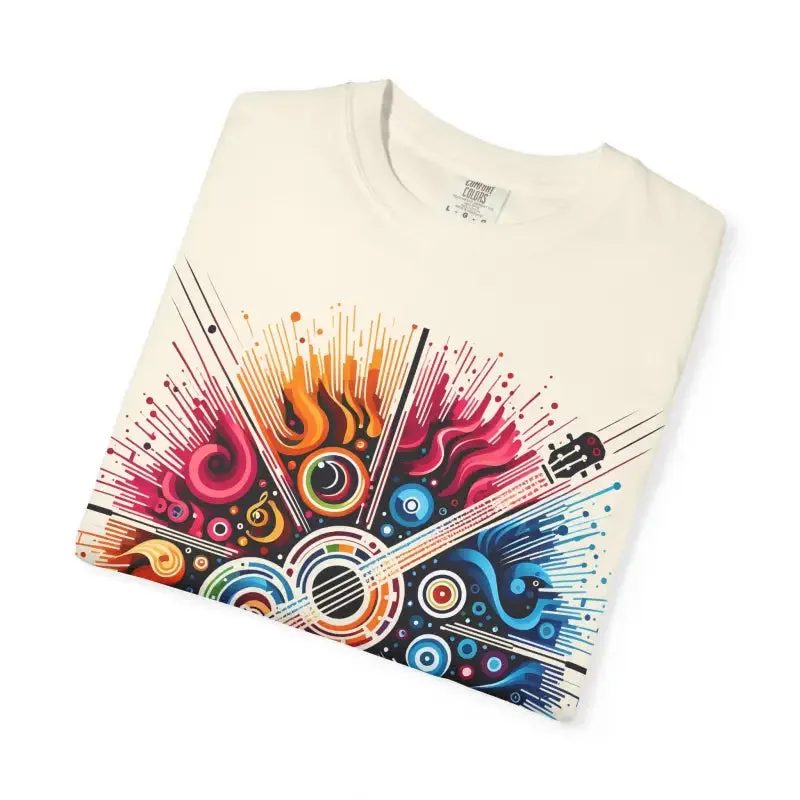 Colorful Musical Vibes Unisex Garment Dyed t Shirt