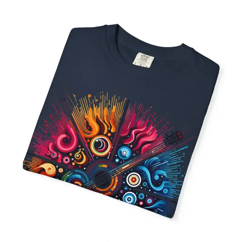 Colorful Musical Vibes Unisex Garment Dyed t Shirt
