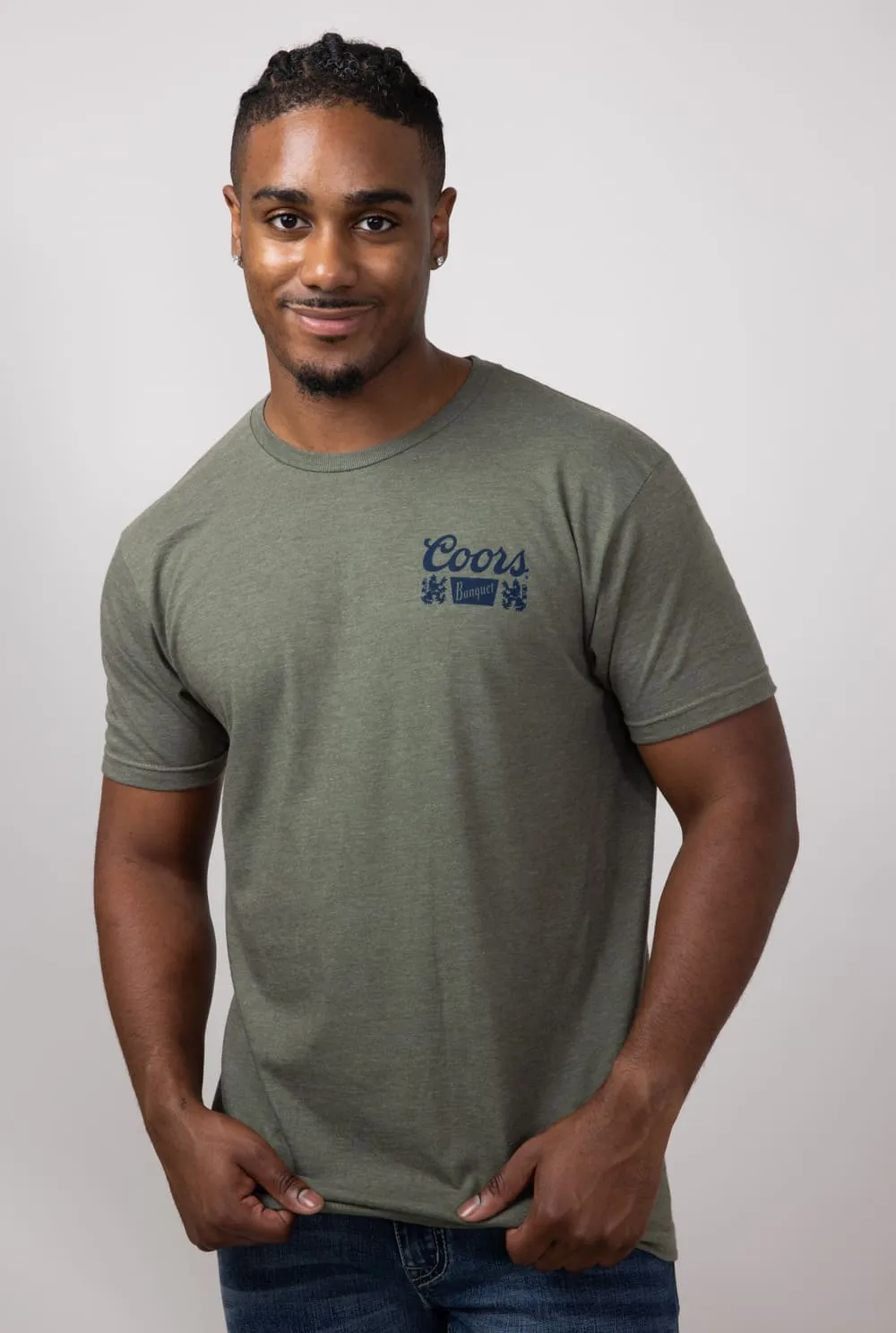 Coors Lone Cowboy T-Shirt for Men in Green | 17642-205A-GREEN