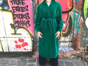 Count Romi LTD. Vintage 1960’s - 1970’s De Ball Velvet Emerald Green Coat Union Made®️Made In USA