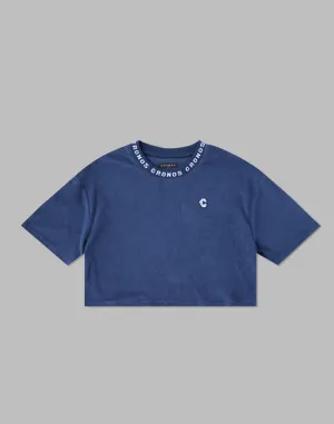 CRONOS WOMEN PILE SHORT T-SHIRTS【BLUE】