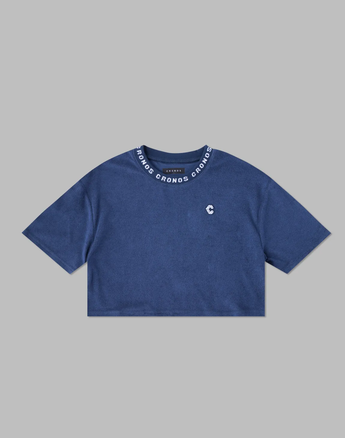 CRONOS WOMEN PILE SHORT T-SHIRTS【BLUE】