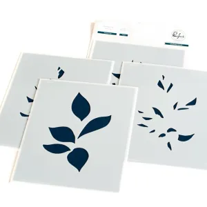 Detailed Leaf Layering Stencils Pink Fresh
