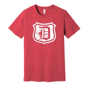 Detroit Cougars 1920s Distressed Shield Logo - Defunct Hockey Team Shirt - Celebrate Michigan Sports Heritage and History - Hyper Than Hype Shirts