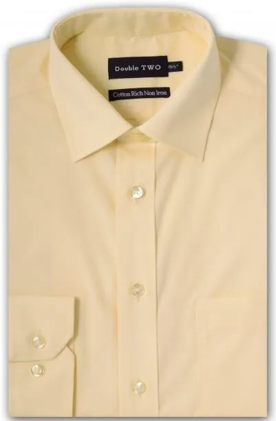 Double Two Long Sleeve Non Iron Cotton Rich Shirts (4500) in Collar Size 14.5 to 23"
