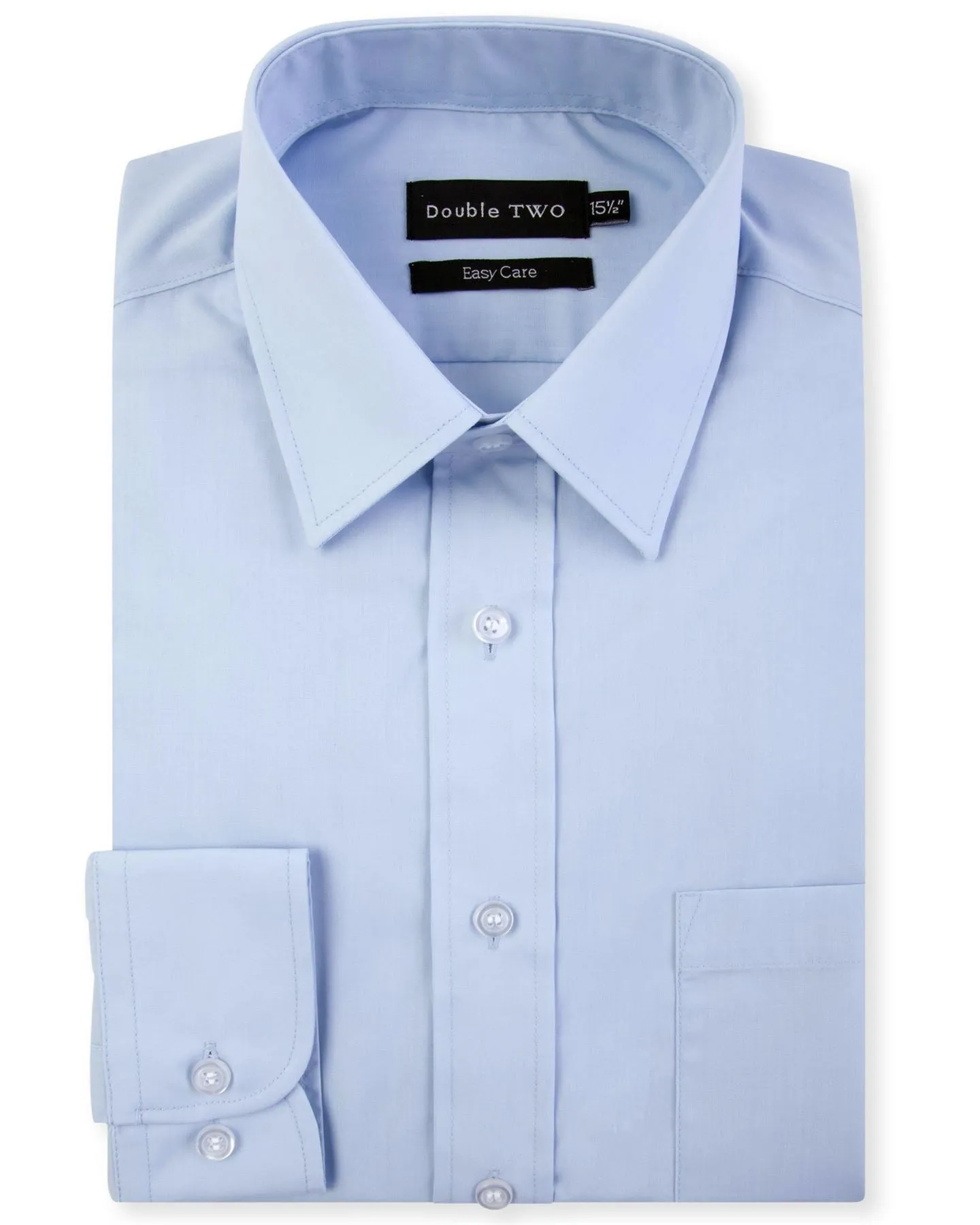 Double Two Long Sleeve Non Iron Cotton Rich Shirts (4500) in Collar Size 14.5 to 23"