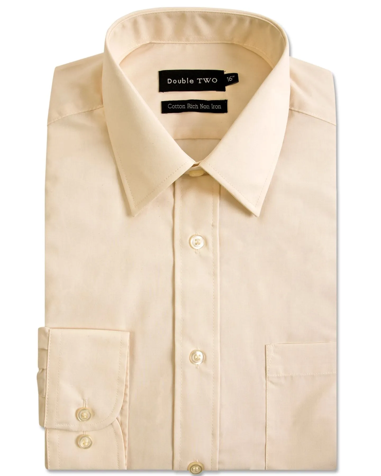 Double Two Long Sleeve Non Iron Cotton Rich Shirts (4500) in Collar Size 14.5 to 23"