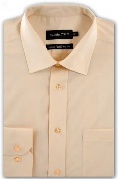 Double Two Long Sleeve Non Iron Cotton Rich Shirts (4500) in Collar Size 14.5 to 23"