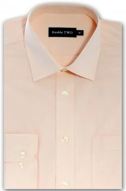 Double Two Long Sleeve Non Iron Cotton Rich Shirts (4500) in Collar Size 14.5 to 23"