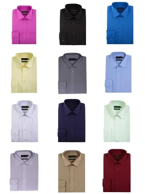 Double Two Long Sleeve Non Iron Cotton Rich Shirts (4500) in Collar Size 14.5 to 23"