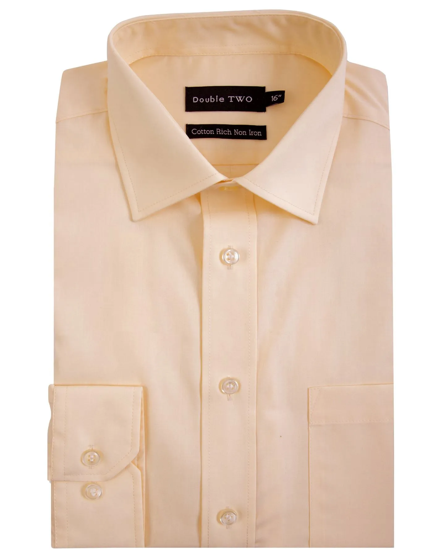 Double Two Long Sleeve Non Iron Cotton Rich Shirts (4500) in Collar Size 14.5 to 23"