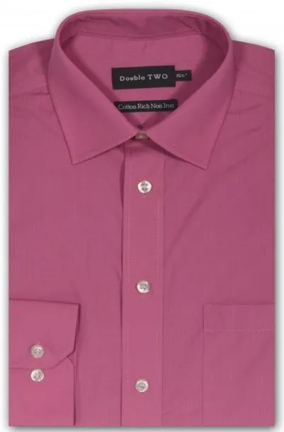 Double Two Long Sleeve Non Iron Cotton Rich Shirts (4500) in Collar Size 14.5 to 23"