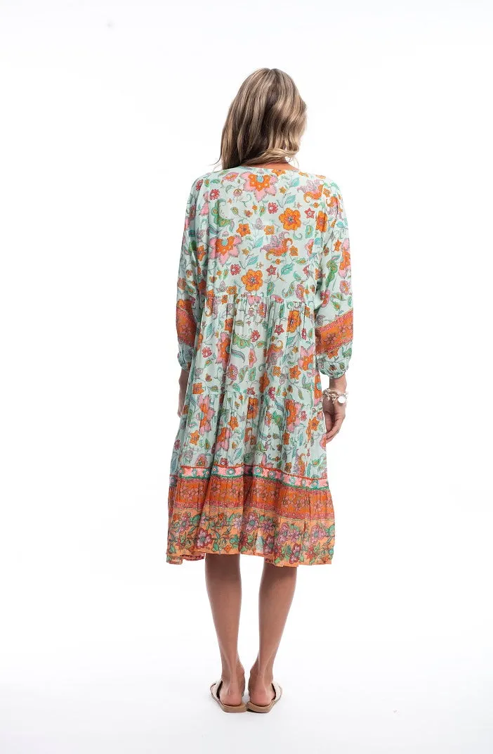 Escape Kinza Green V Layered Dress