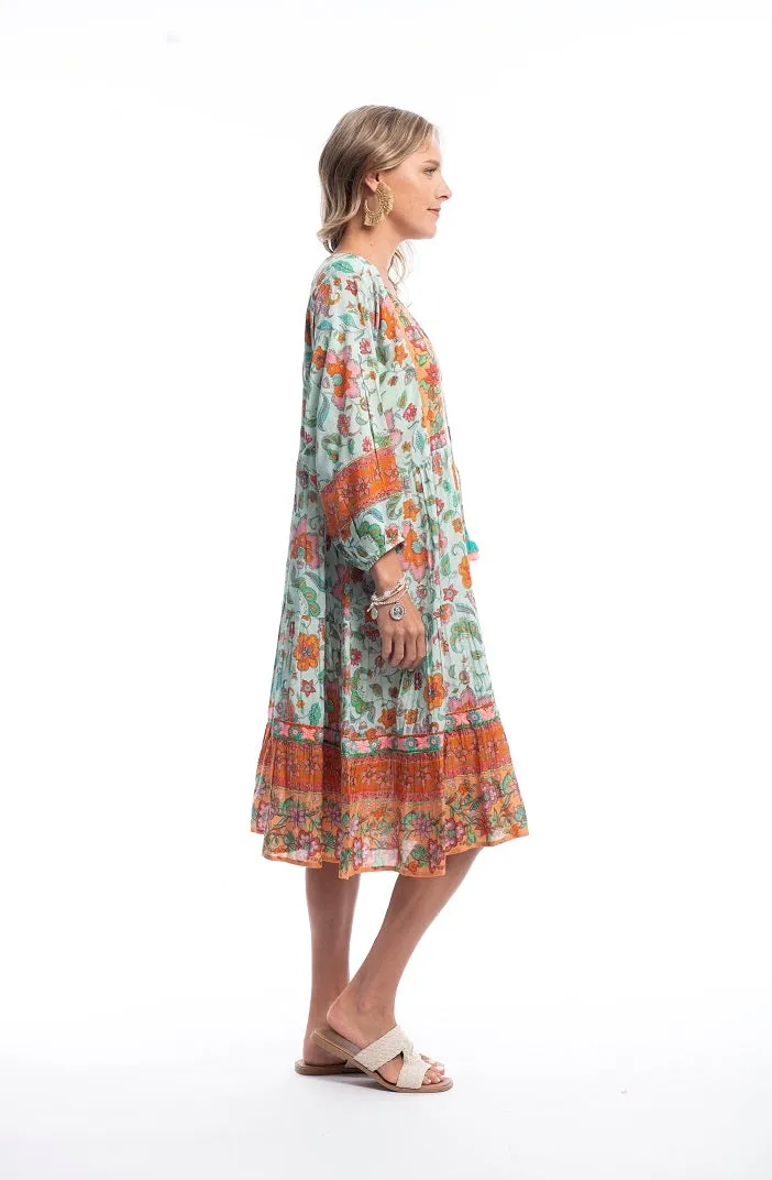 Escape Kinza Green V Layered Dress