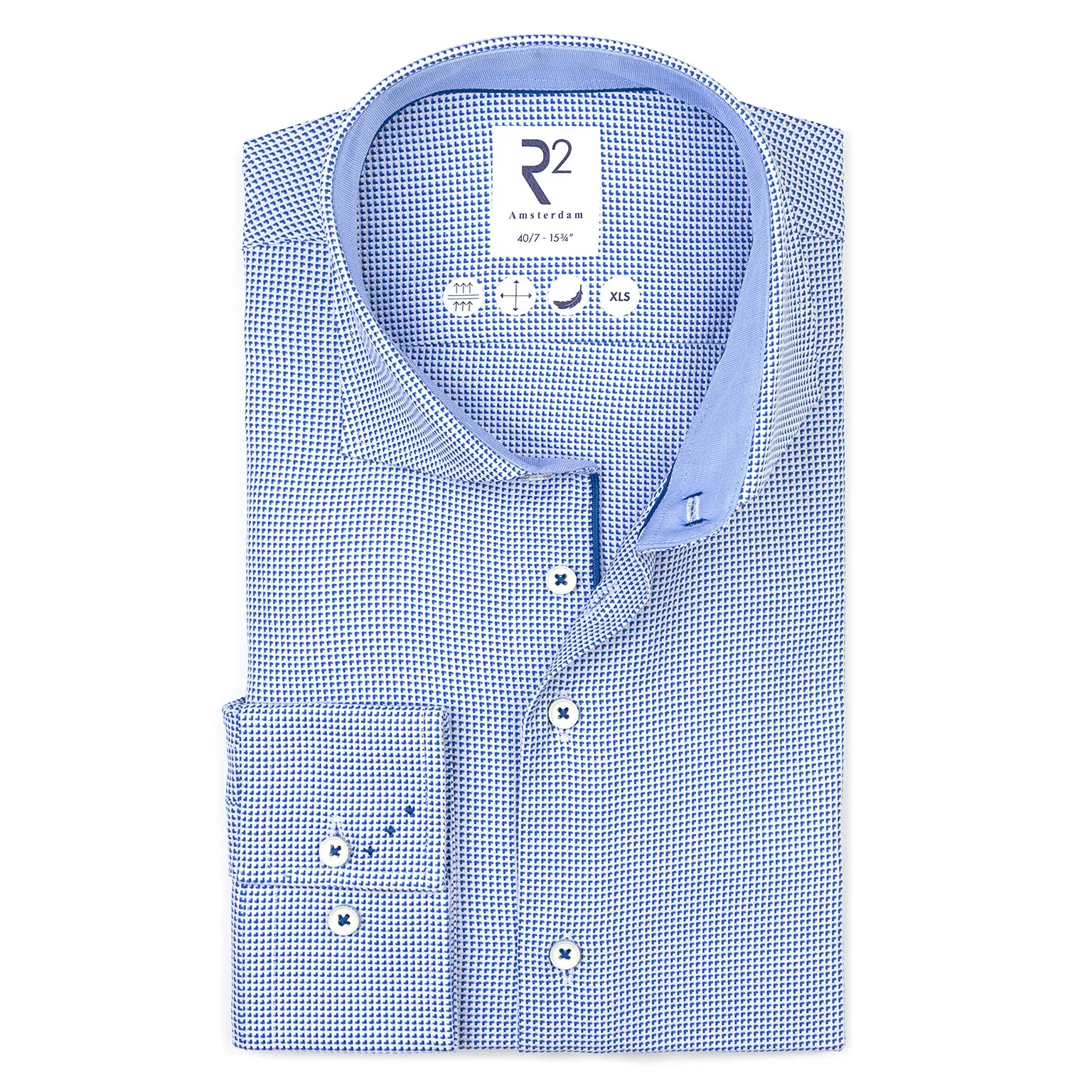 Extra long sleeves. Dobby cotton shirt