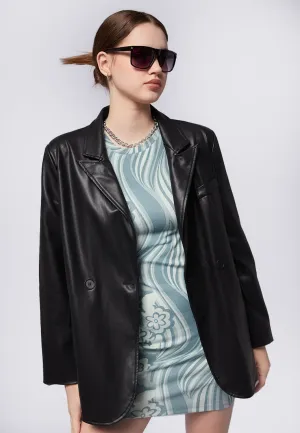 Faux Leather Blazer