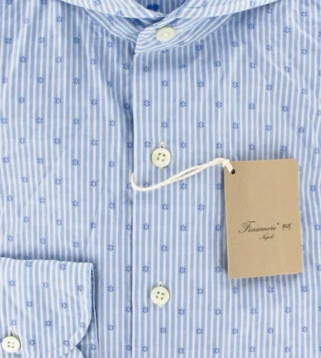 Finamore Napoli Light Blue Button-Front Shirt – Size: Small US