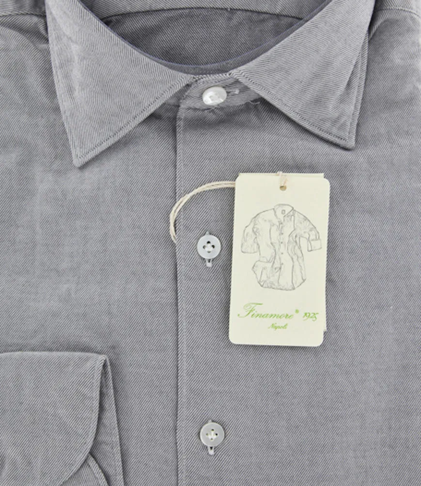 Finamore Napoli Light Gray Shirt – Size: L US / L EU