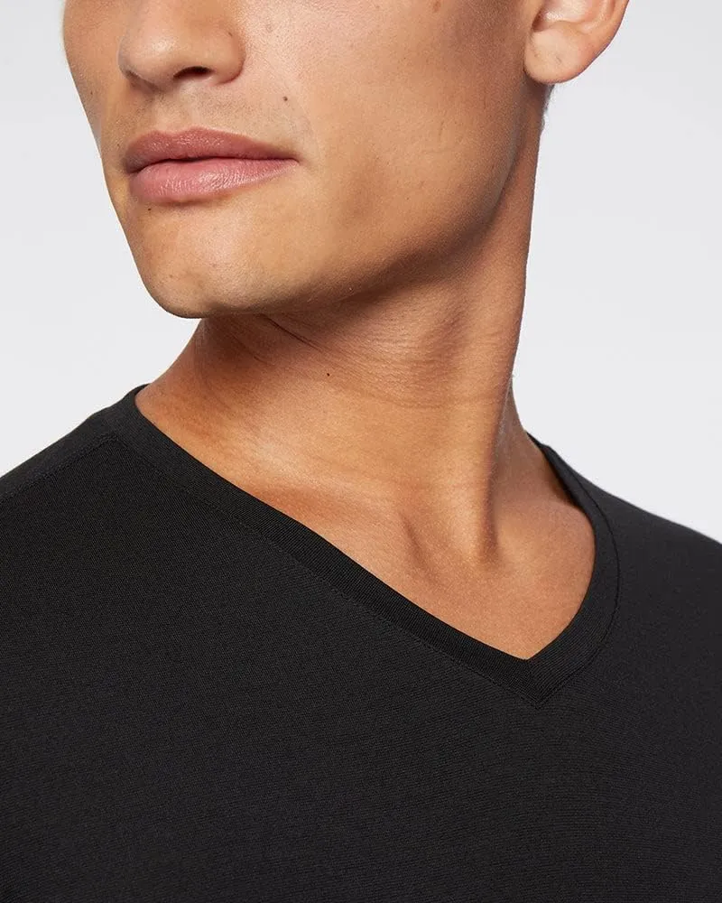 FlexFit Herren Leichtgewichtige Baselayer V-Ausschnitt Langarm-Top