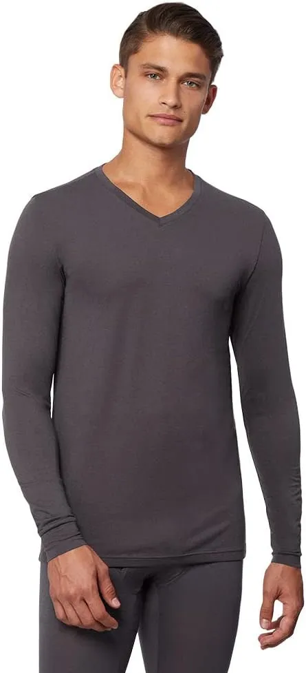 FlexFit Herren Leichtgewichtige Baselayer V-Ausschnitt Langarm-Top