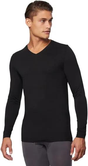 FlexFit Herren Leichtgewichtige Baselayer V-Ausschnitt Langarm-Top