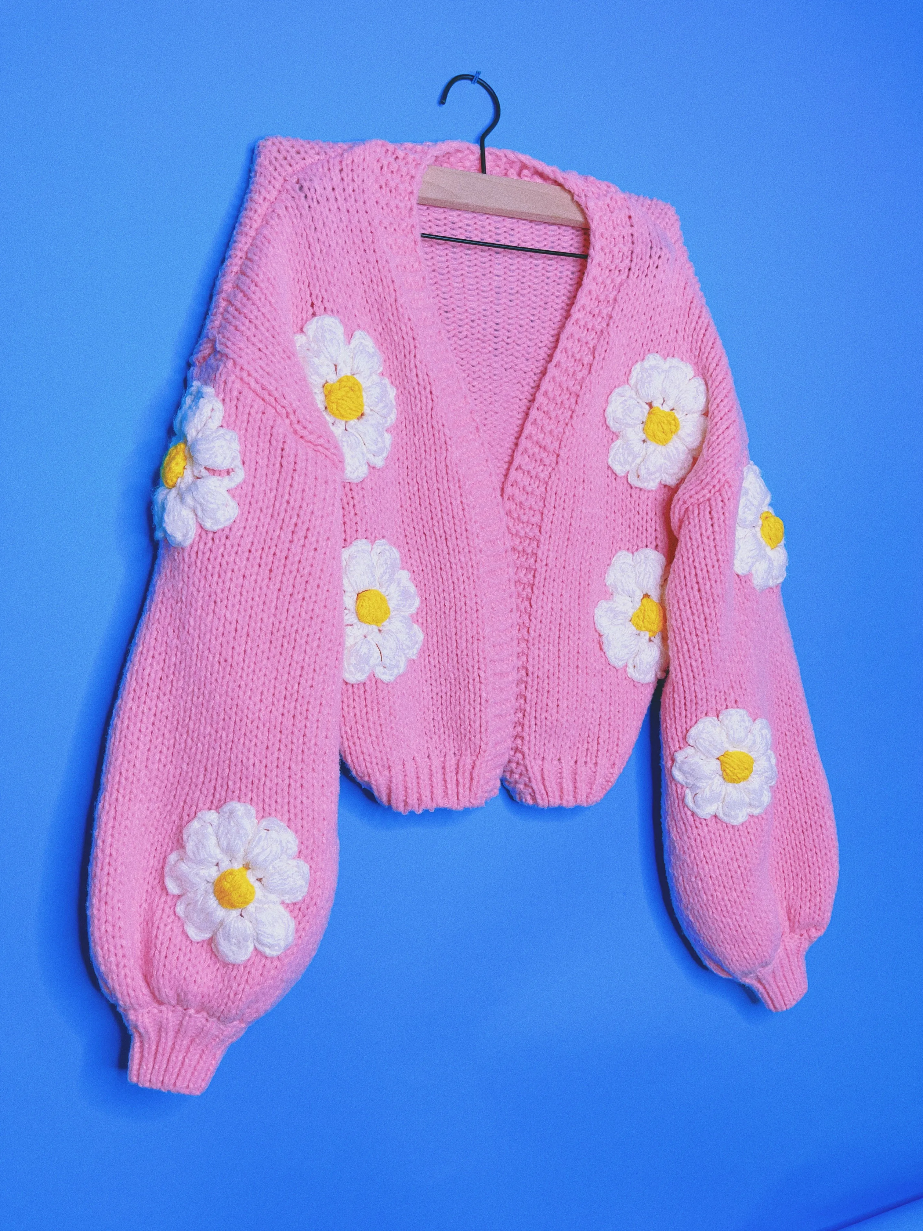 Flower Puff Pink Cardigan