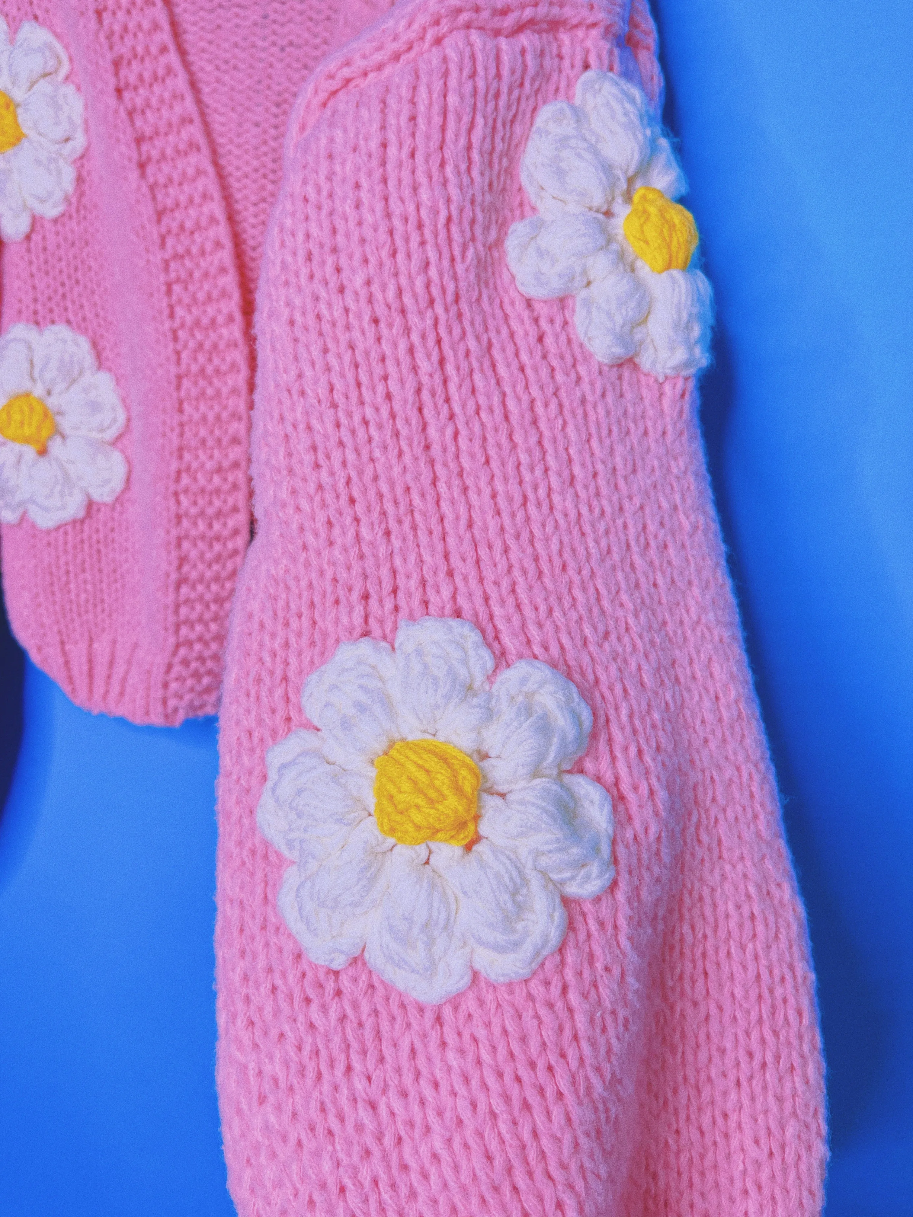 Flower Puff Pink Cardigan
