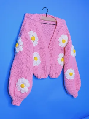 Flower Puff Pink Cardigan