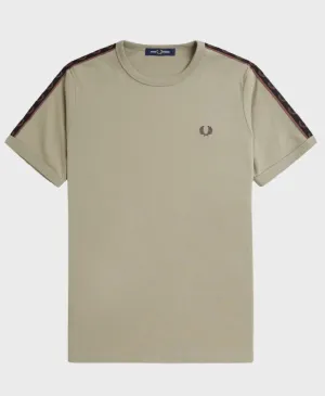 Fred Perry M14613 Contrast Tape Ringer T-shirt U84 Warm Grey/ Brick