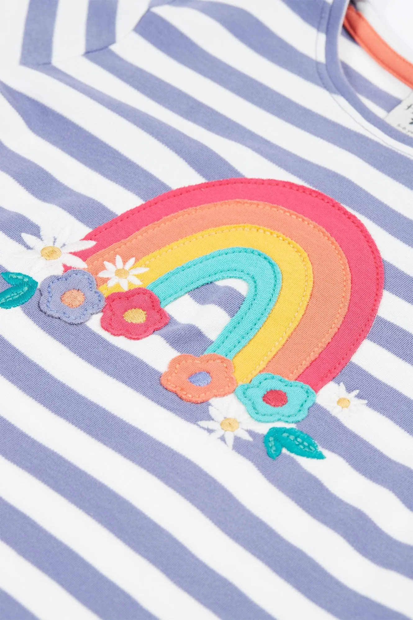 Frugi Louise Applique Top Grape Rainbow
