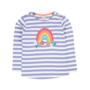 Frugi Louise Applique Top Grape Rainbow