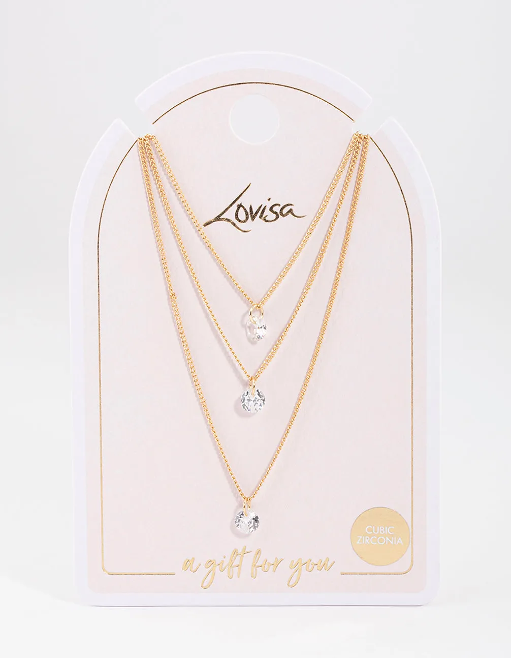 Gold Classic Diamante Layered Necklace