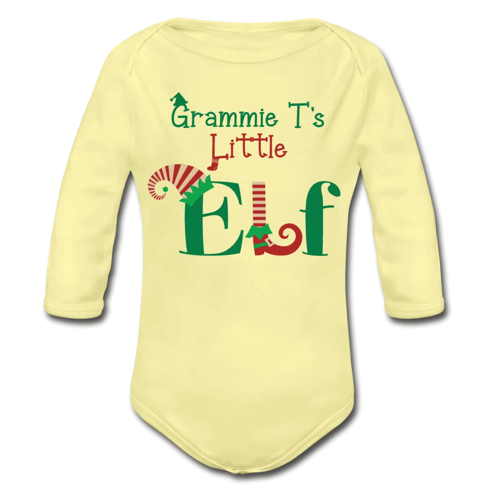 Grammie T's Little Elf Organic Long Sleeve Baby Bodysuit