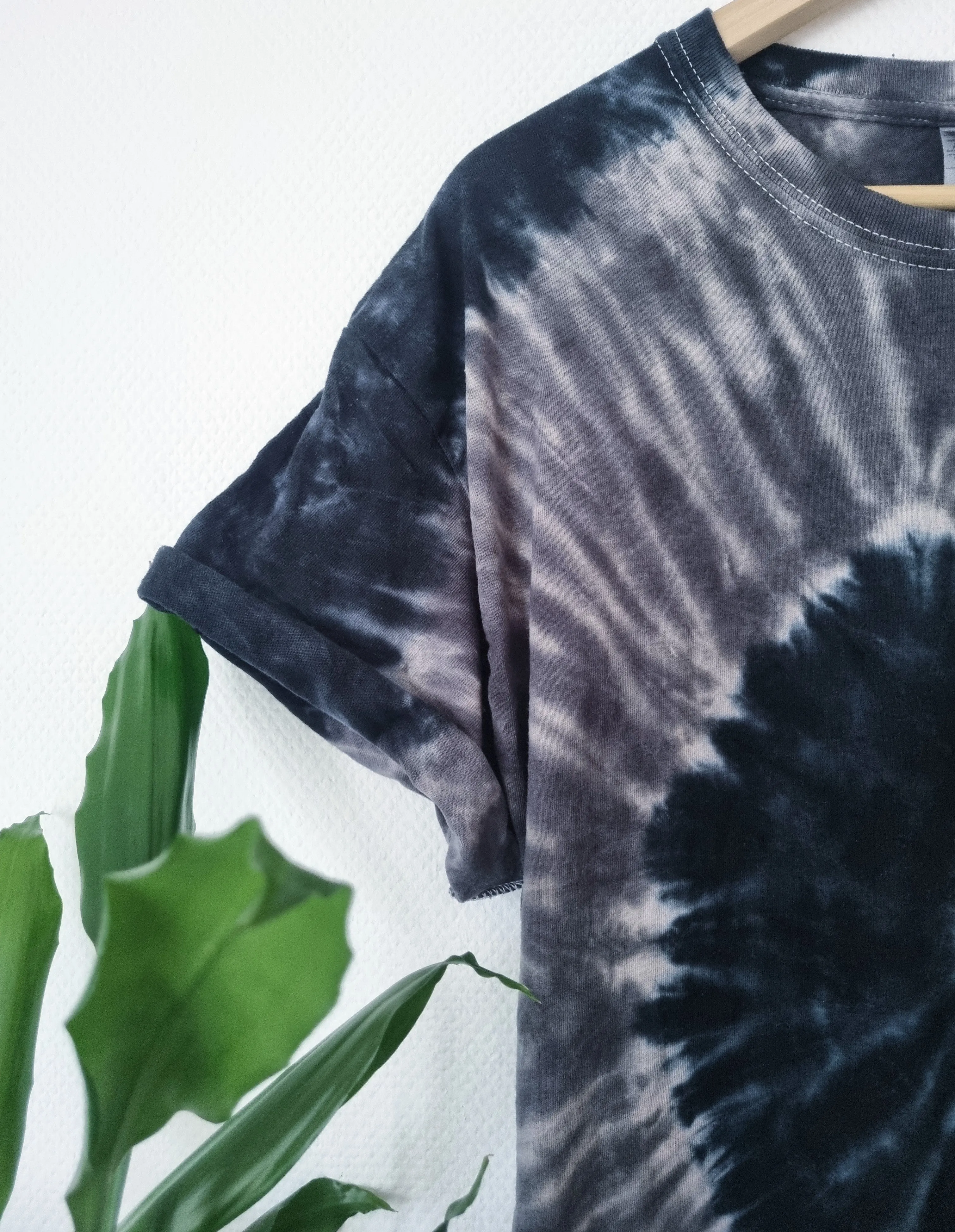 Hand Designed Black Gray Tie-Dye Shirt