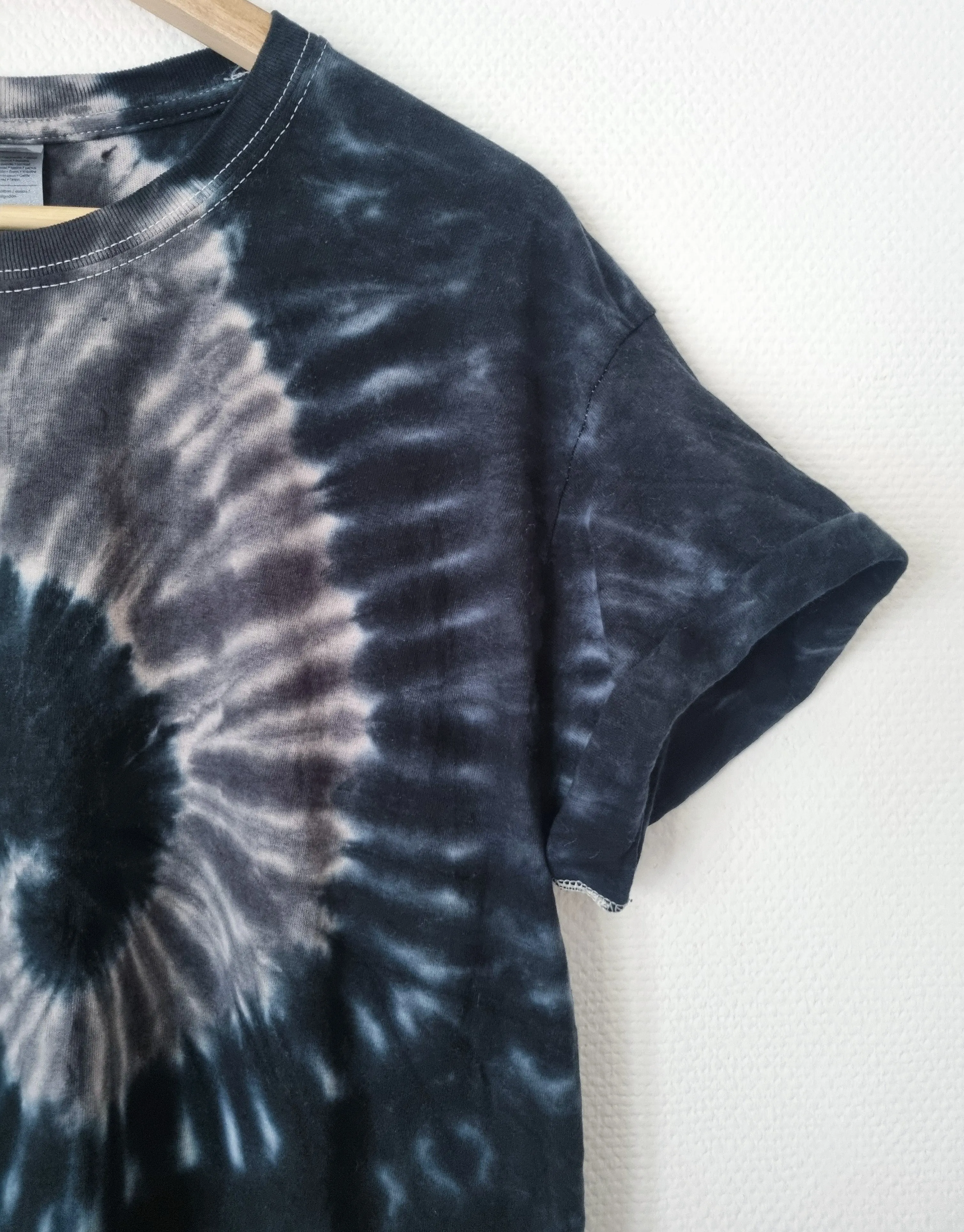 Hand Designed Black Gray Tie-Dye Shirt
