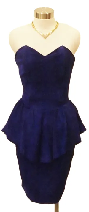 HAUTE VIOLET ULTRSUEDE BUSTIER DRESS