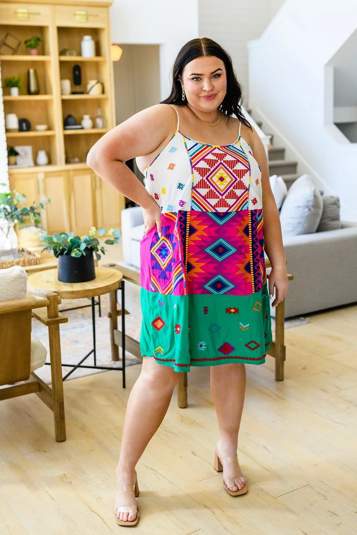 Hazel Blues® |  Camilla Tiered Embroidered Dress