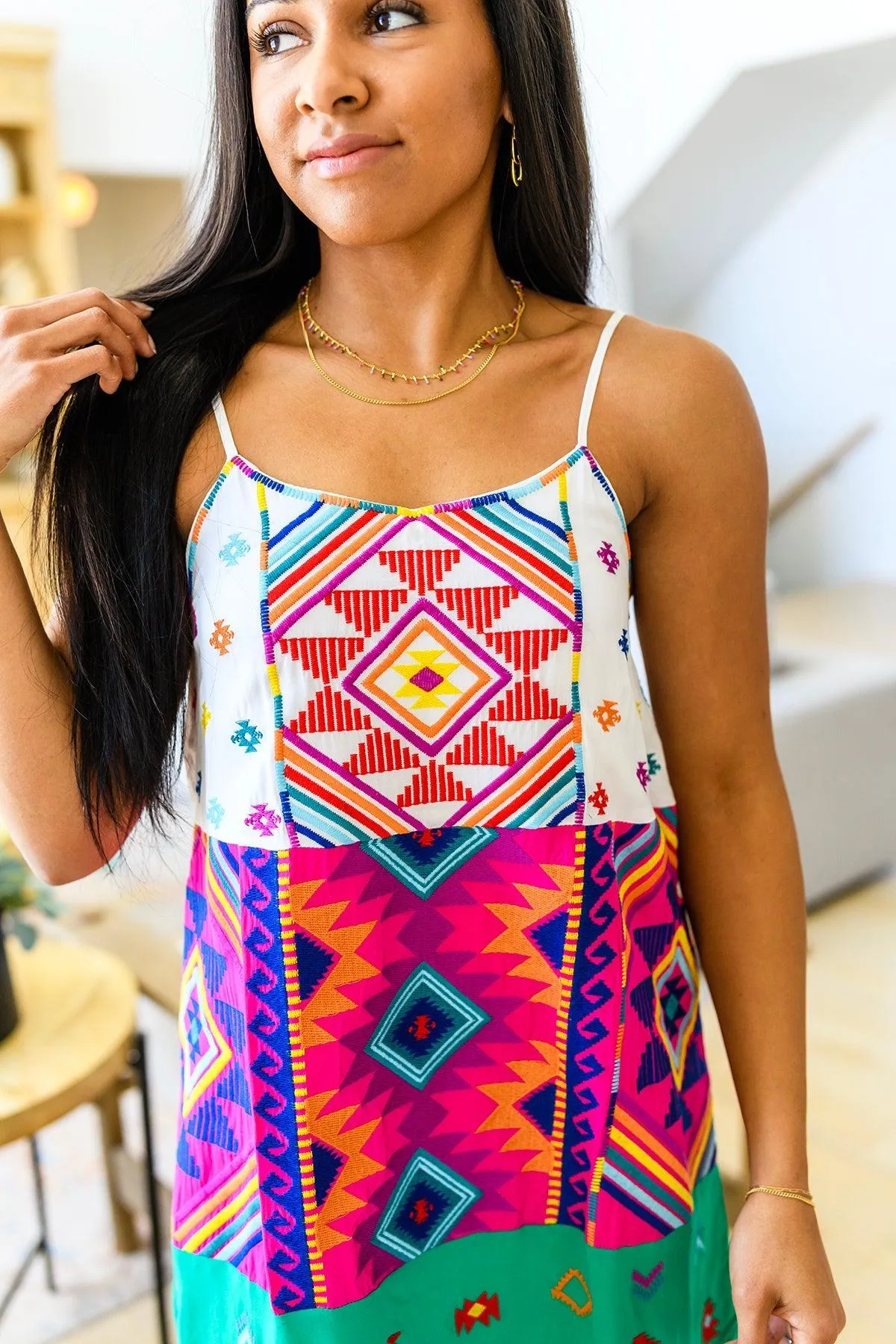 Hazel Blues® |  Camilla Tiered Embroidered Dress