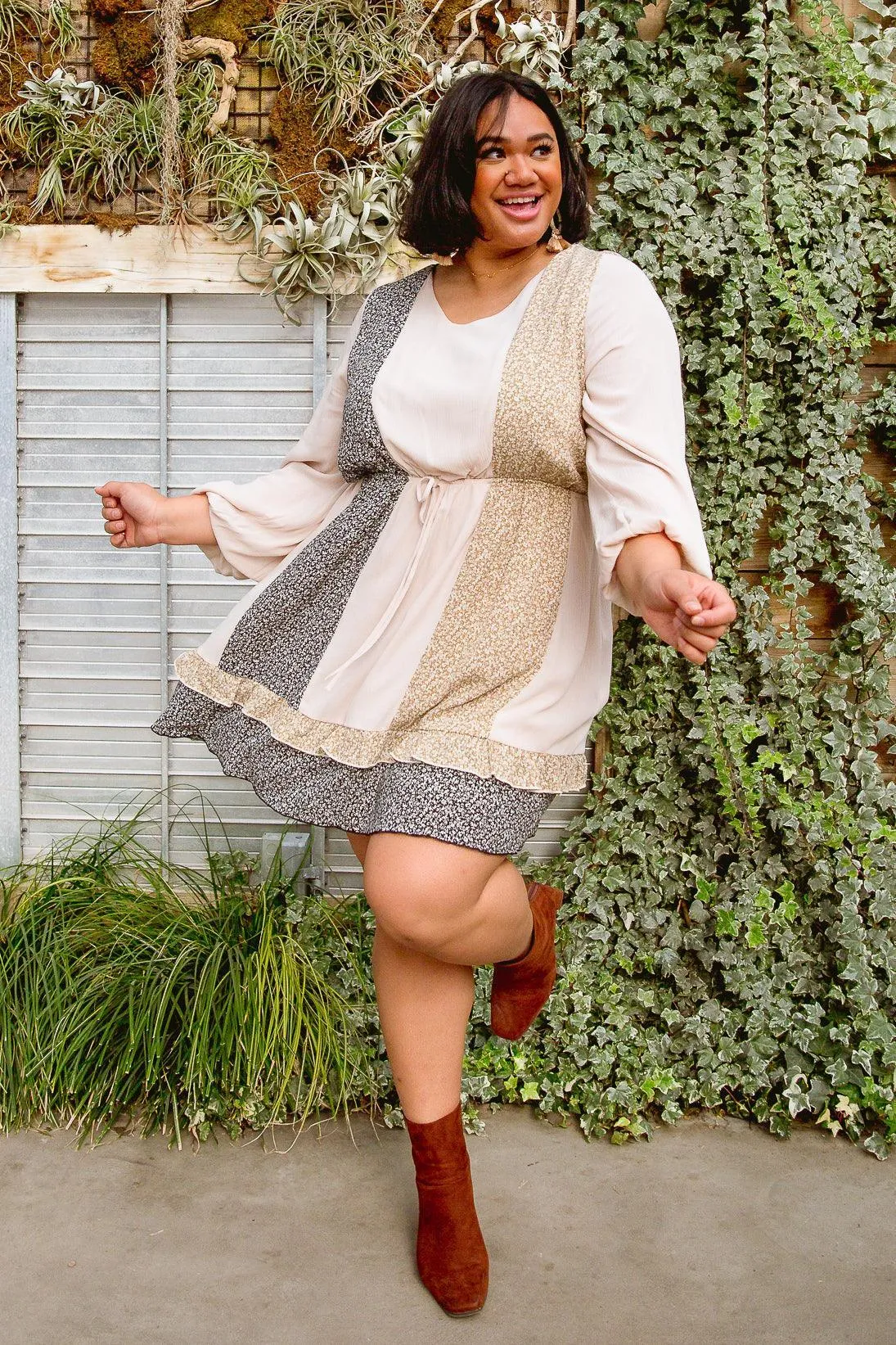 Hazel Blues® | Floral Cuts Dress