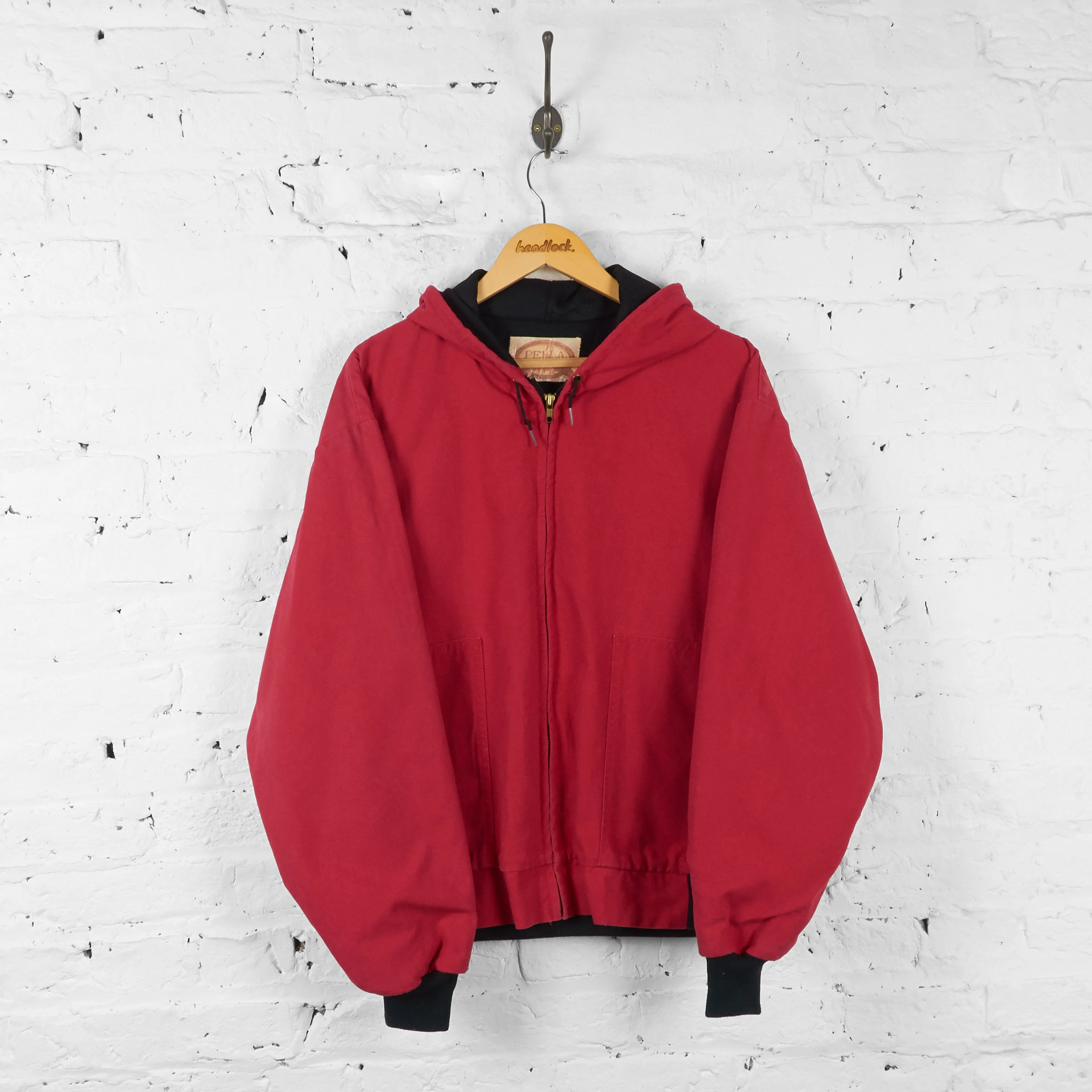Hooded Work Jacket - Red - XL