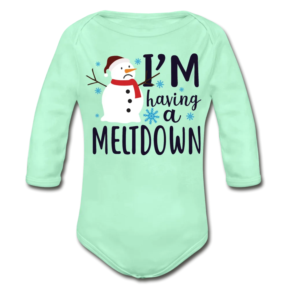 I'm Having a Meltdown Organic Long Sleeve Baby Bodysuit