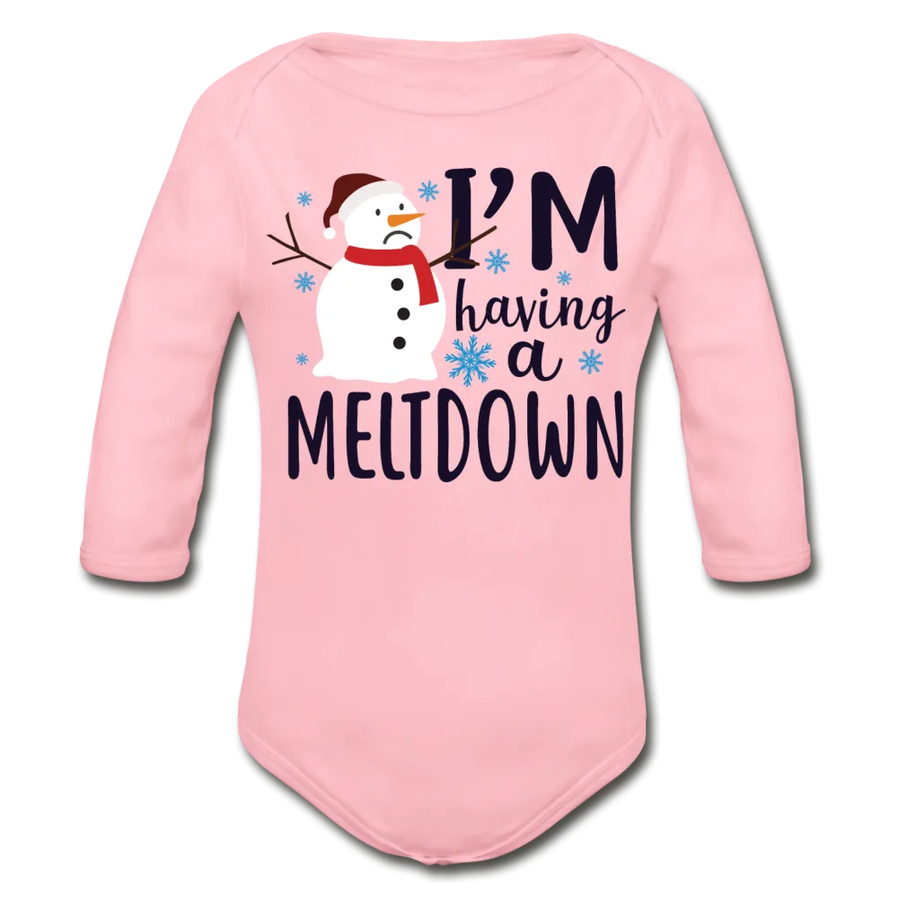I'm Having a Meltdown Organic Long Sleeve Baby Bodysuit