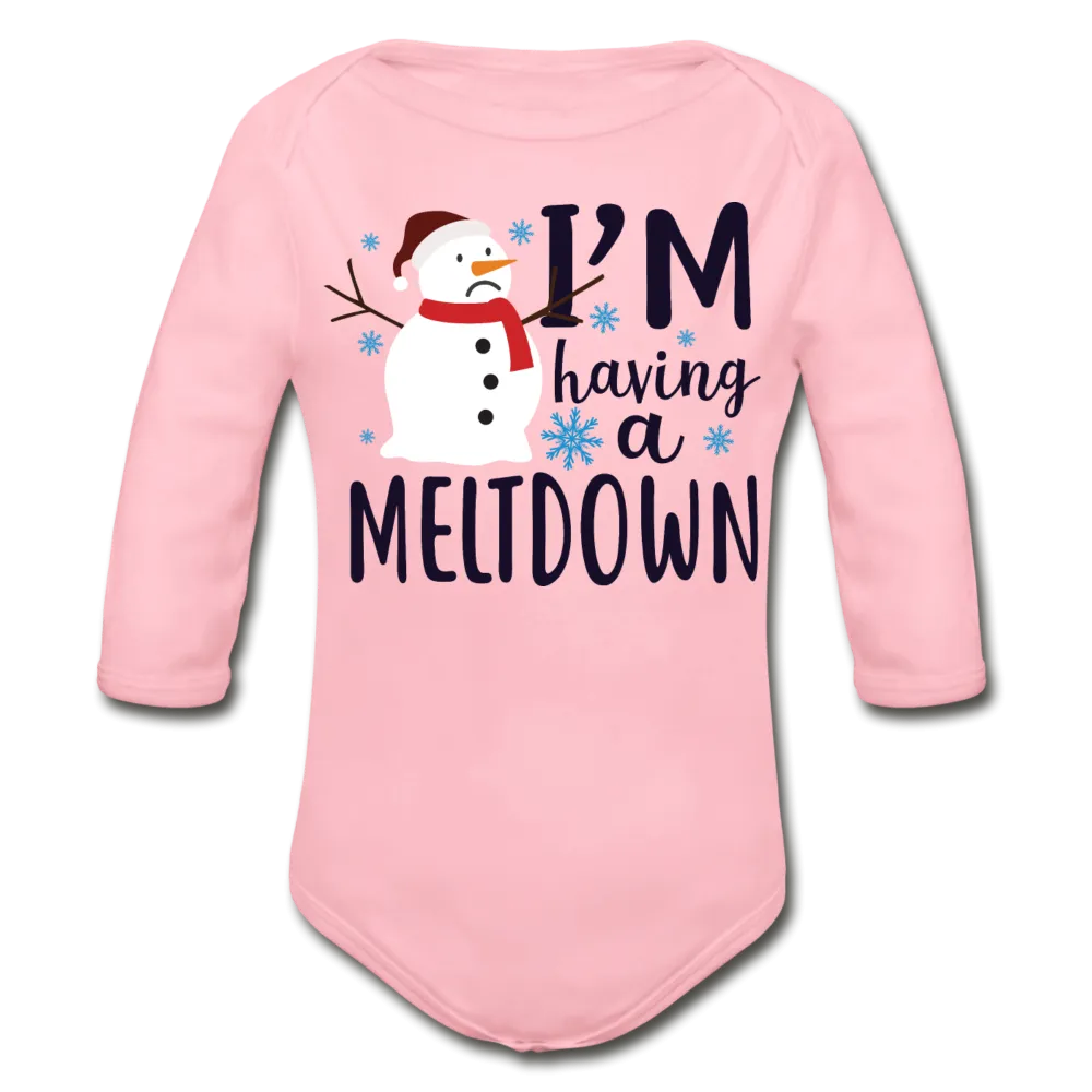 I'm Having a Meltdown Organic Long Sleeve Baby Bodysuit