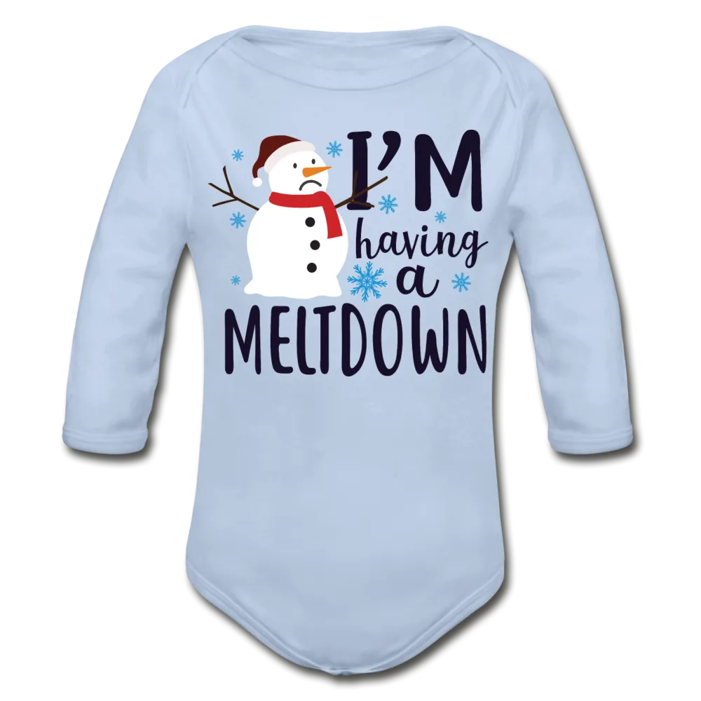 I'm Having a Meltdown Organic Long Sleeve Baby Bodysuit