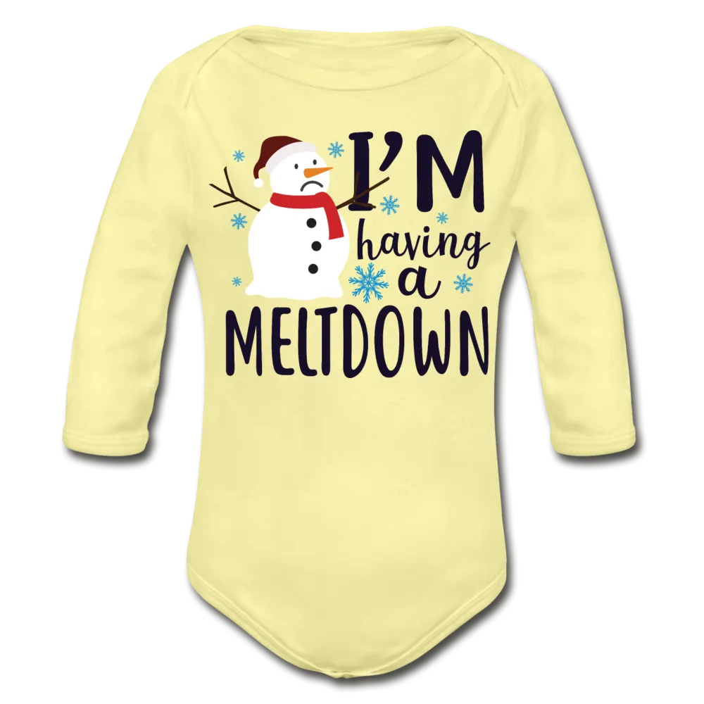 I'm Having a Meltdown Organic Long Sleeve Baby Bodysuit